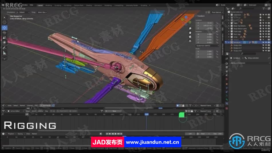 【中文字幕】Blender电影《沙丘》中扑翼机飞行器完整制作视频课程 Blender 第13张