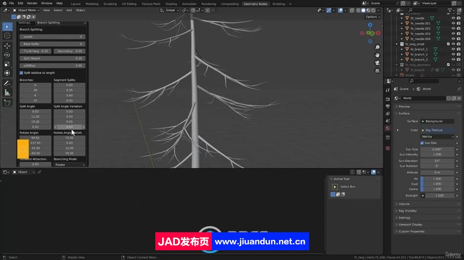 Blender森林树木植物环境场景制作视频教程 Blender 第13张