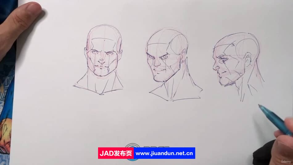 漫画和动画人物角色头与脸部绘画技术视频教程 CG 第6张