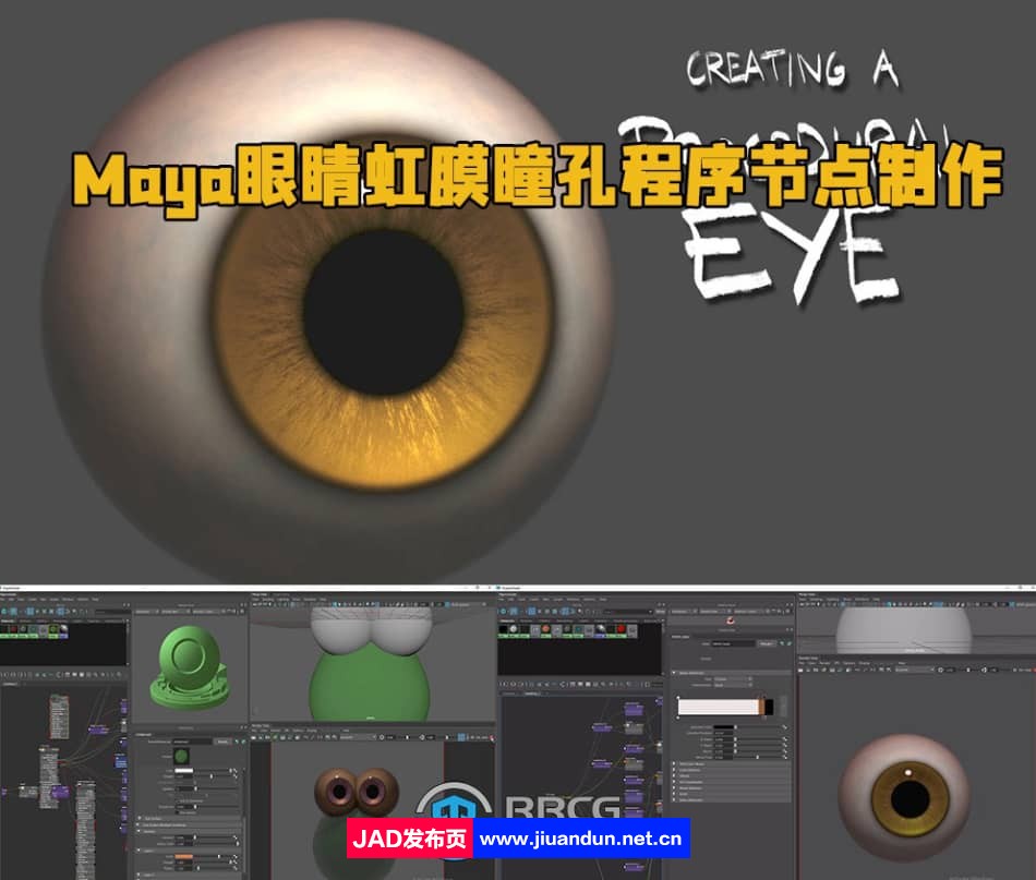 Maya眼睛虹膜瞳孔程序节点实例制作视频教程 maya 第1张