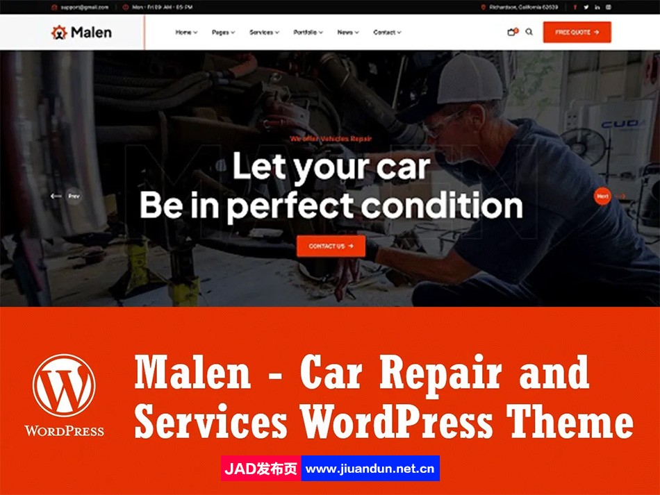 Malen-汽车服务和维修WordPress主题（含demo演示包） wordpress主题/插件 第2张