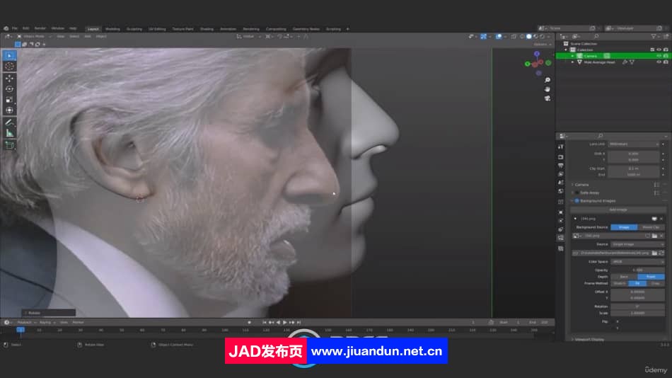 Blender人物肖像面部雕刻工作流程视频教程 Blender 第6张