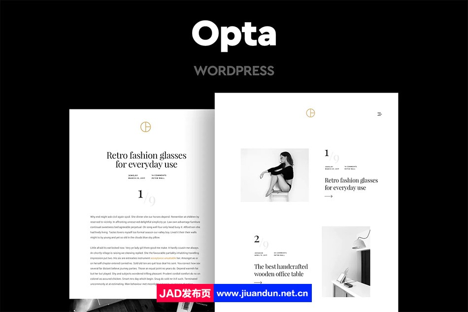 Opta – 简洁风格的作品集和摄影主题wordpress主题 wordpress主题/插件 第1张