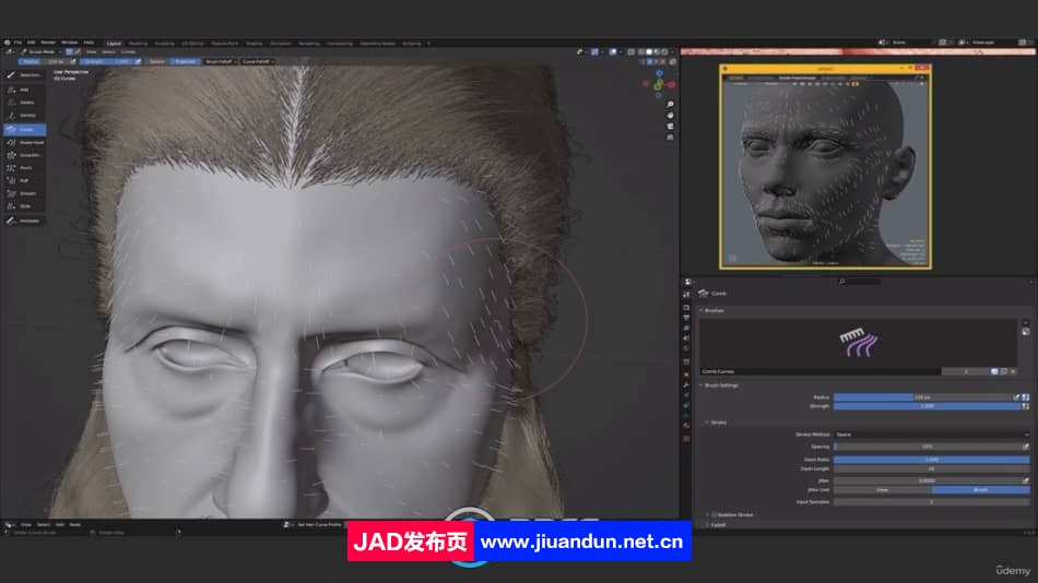 Blender人物肖像面部雕刻工作流程视频教程 Blender 第14张