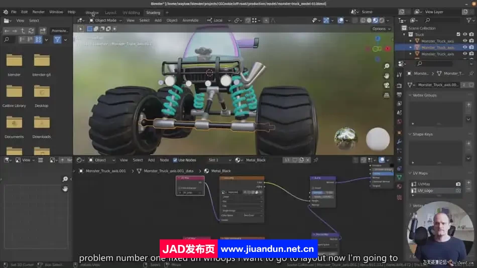CGCookie -Blender三维卡通越野卡车绑定动画完整教程-中英字幕 3D 第4张