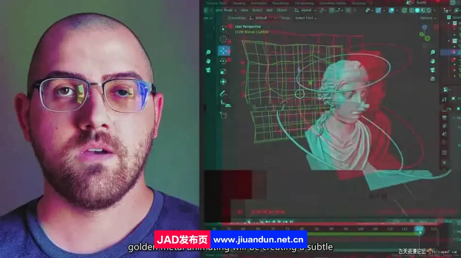 Blender 3D教程：初学者创建3D蒸气波风格动画教程-中英字幕 3D 第5张