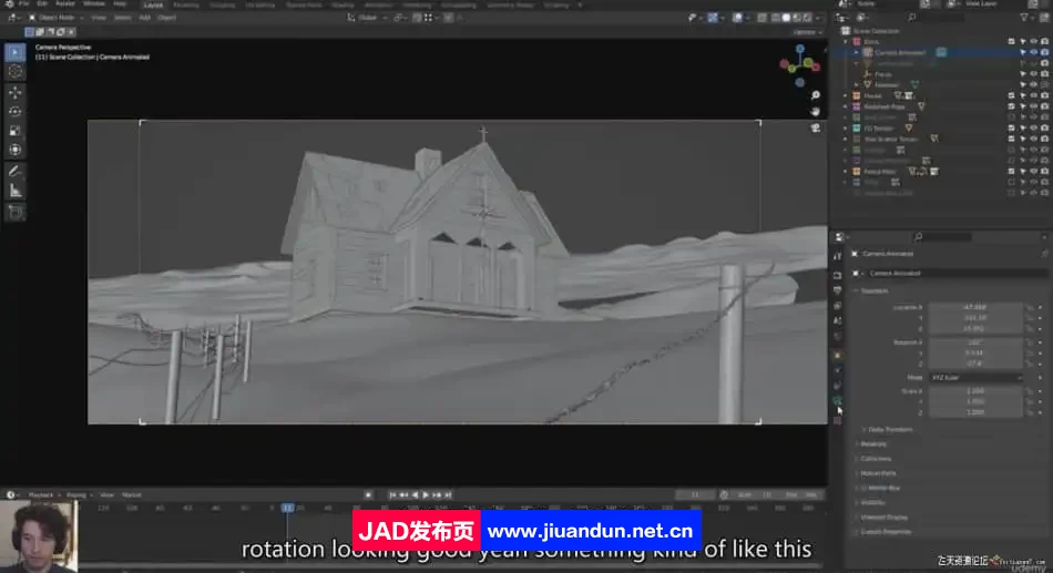 Blender 3A级游戏3D环境动画场景完整制作视频教程-中英字幕 3D 第5张