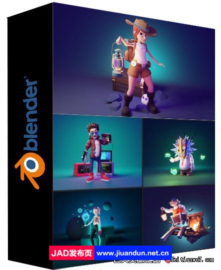 Blender2.9 Low poly 3D角色建模与插画场景教程-人工翻译字幕 3D 第1张