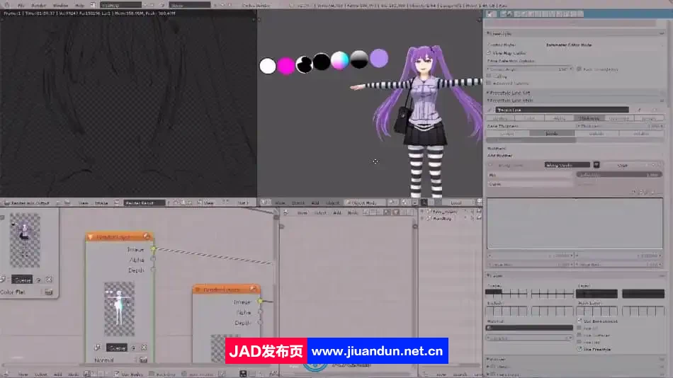 【中文字幕】Blender 2D卡通渲染风格人物角色制作视频教程 3D 第4张