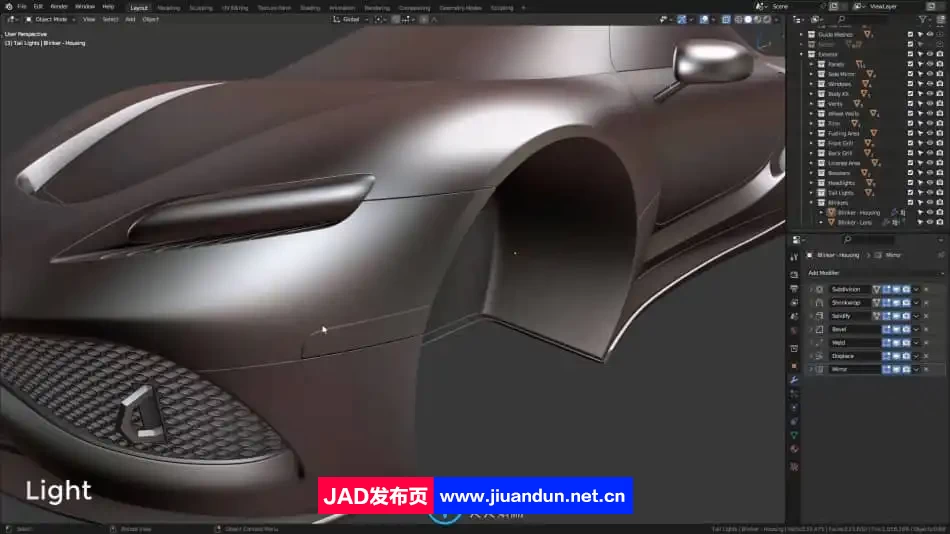 Blender 3D高精度汽车建模制作流程大师班视频教程 Blender 第12张