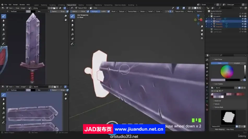 Blender 3.6游戏资产纹理绘制技术视频教程 3D 第7张