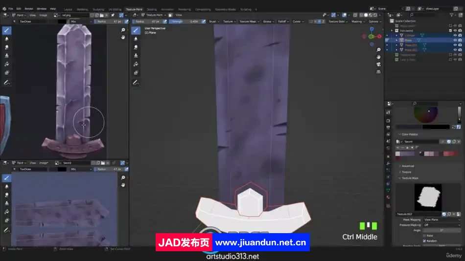 Blender 3.6游戏资产纹理绘制技术视频教程 3D 第6张