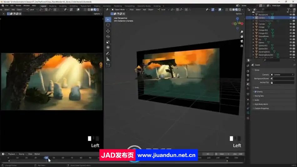 Blender 3D森林景深插画完整制作流程视频教程 3D 第8张