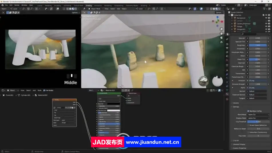 Blender 3D森林景深插画完整制作流程视频教程 3D 第7张