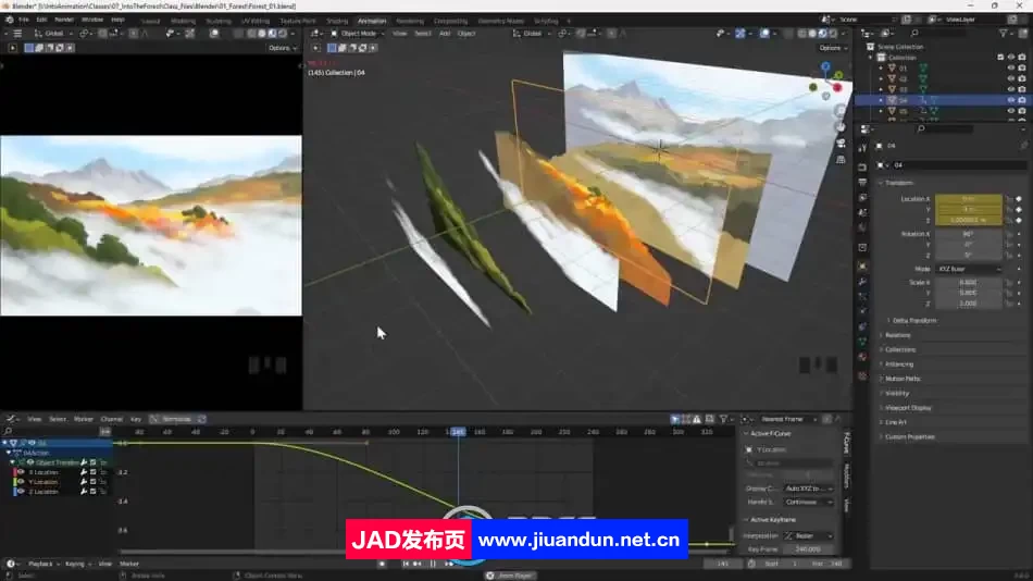 Blender 3D森林景深插画完整制作流程视频教程 3D 第9张