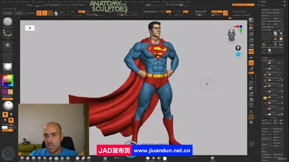 【中英双语】Zbrush超人人体解剖学完整制作流程视频教程 3D 第8张