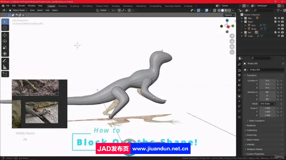 Blender蜥蜴游戏角色初学者全套制作流程视频教程 3D 第4张