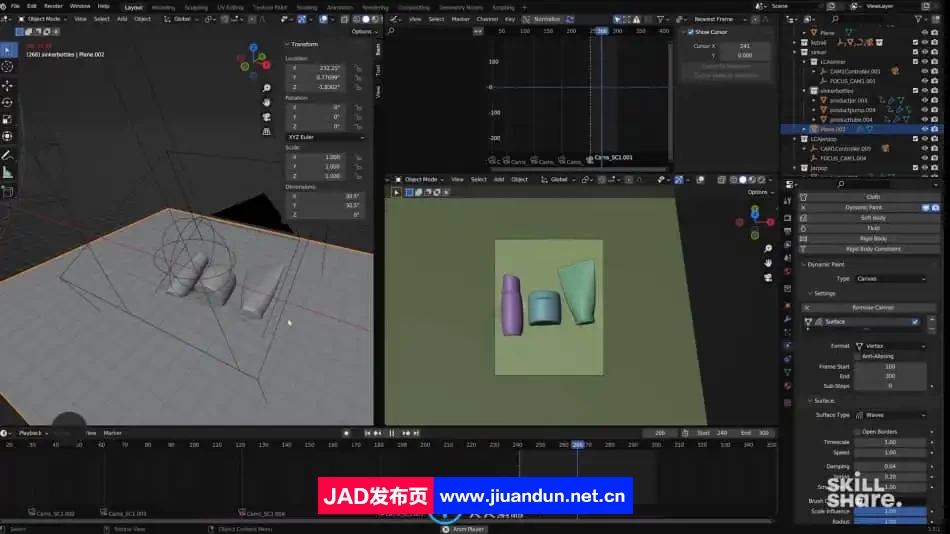 Blender护肤品产品三维动画广告完整制作流程视频教程 3D 第7张