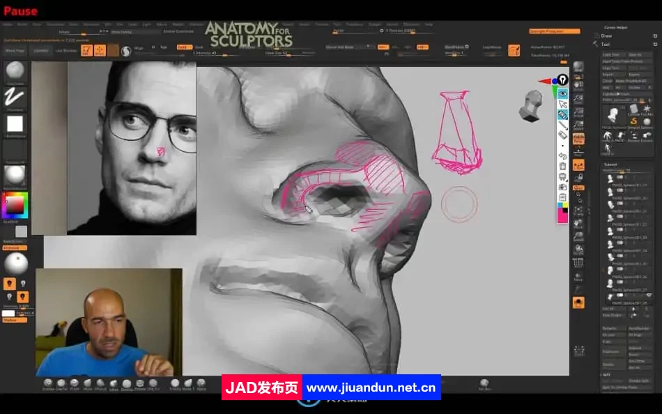 【中英双语】Zbrush超人人体解剖学完整制作流程视频教程 3D 第4张