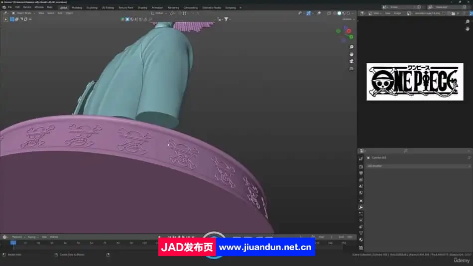 Blender海贼王路飞动漫角色完整制作流程视频教程 3D 第8张