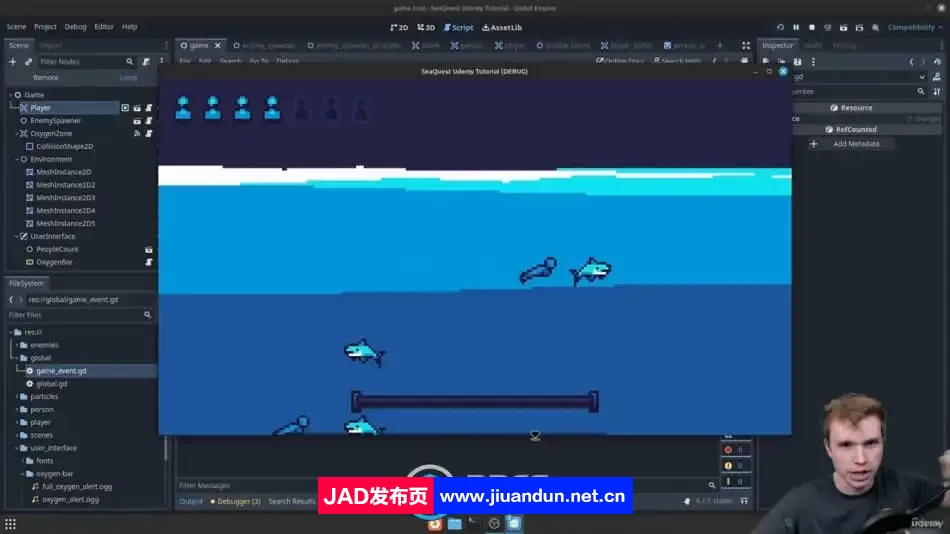 Godot 4重制版复古游戏海洋探险实例制作视频教程 CG 第8张