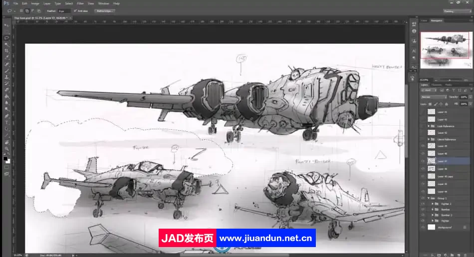 Charles Lin画师科幻飞机概念艺术绘画设计视频教程 CG 第8张
