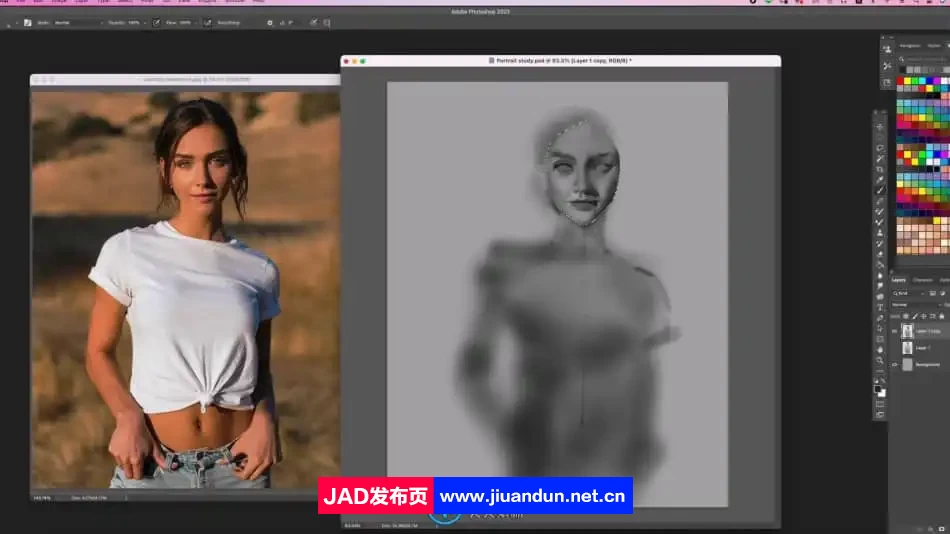 Tum Dechakamphu画师人物肖像数字绘画视频教程 CG 第2张