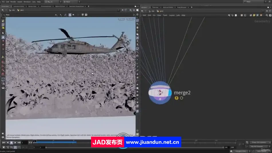 Houdini直升机模拟着陆程序性动画制作流程视频教程 Houdini 第8张