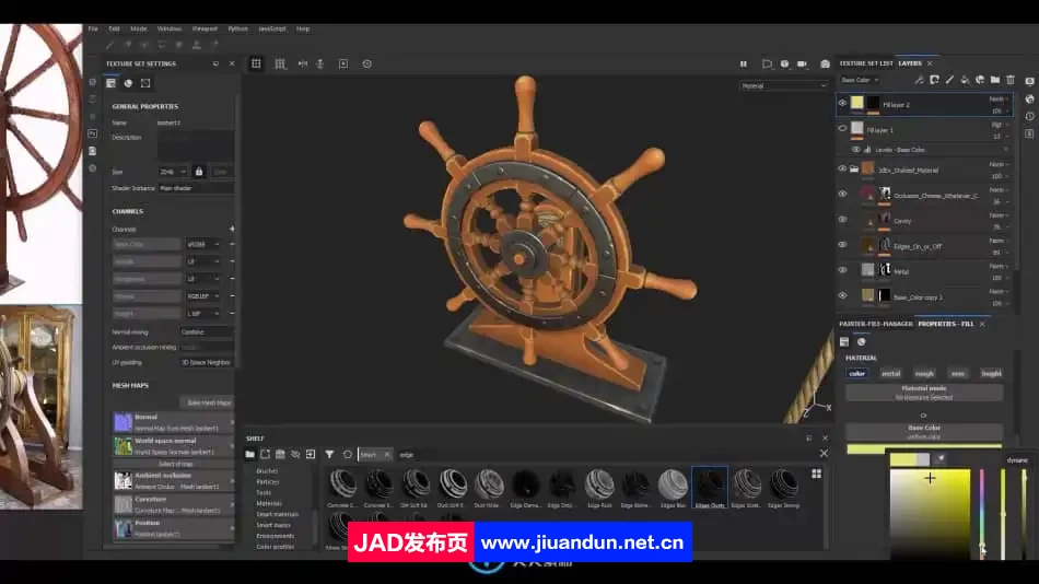 Maya Zbrush与Substance Painter船舵船轮实例制作视频教程 3D 第9张