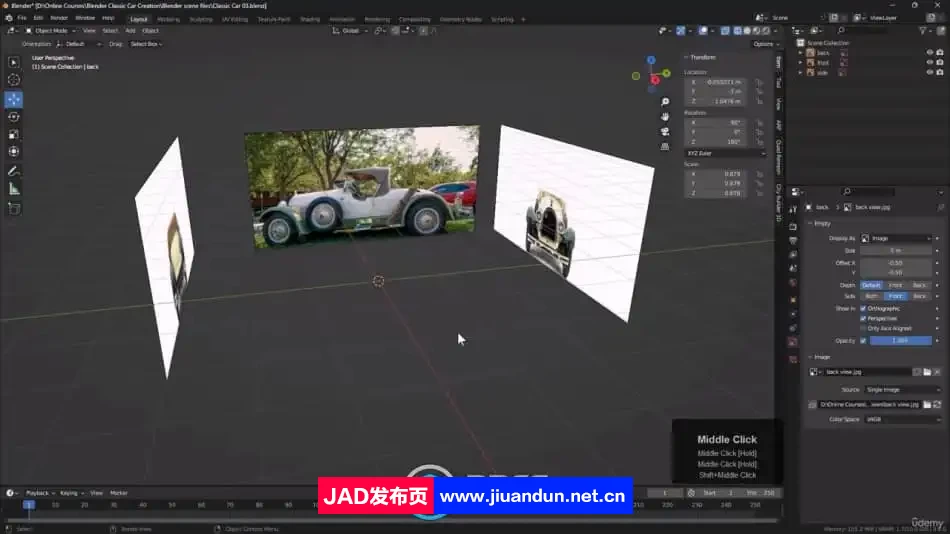 Blender经典老爷车完整建模制作流程视频教程 3D 第4张