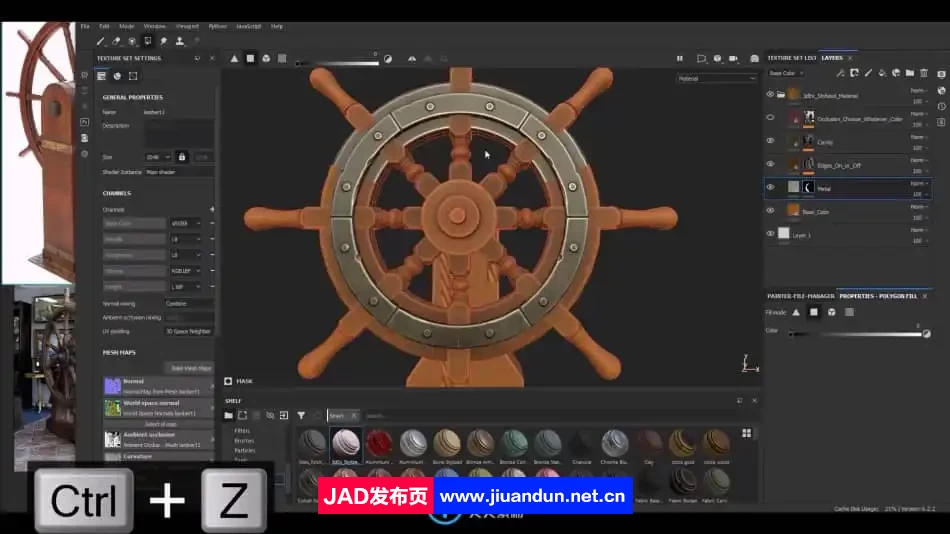 Maya Zbrush与Substance Painter船舵船轮实例制作视频教程 3D 第8张