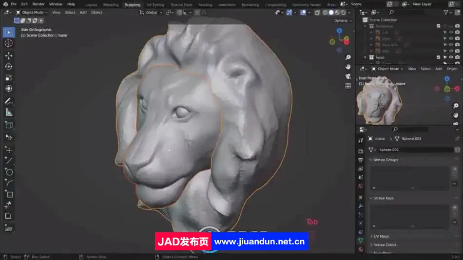 Blender数字肖像角色雕刻艺术技能训练视频教程 3D 第5张