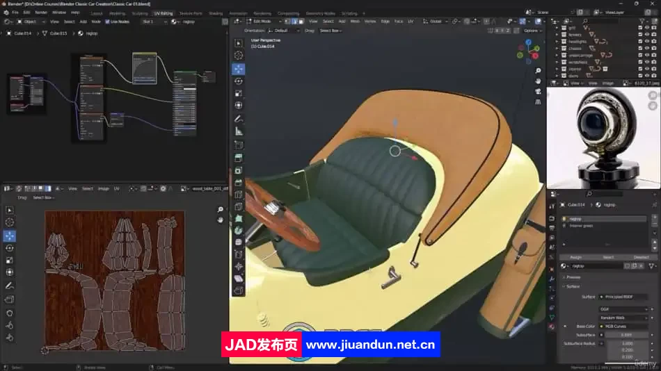 Blender经典老爷车完整建模制作流程视频教程 3D 第3张