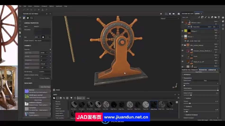 Maya Zbrush与Substance Painter船舵船轮实例制作视频教程 3D 第10张