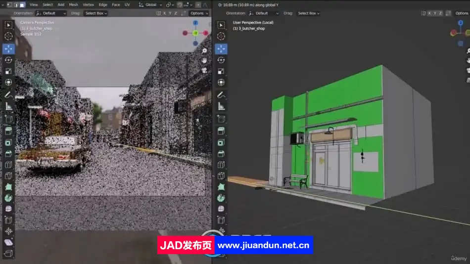 Blender复古写实汽车街道城市环境场景制作视频教程 3D 第6张
