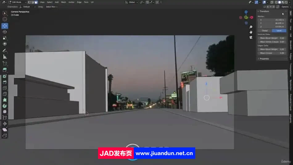 Blender复古写实汽车街道城市环境场景制作视频教程 3D 第8张