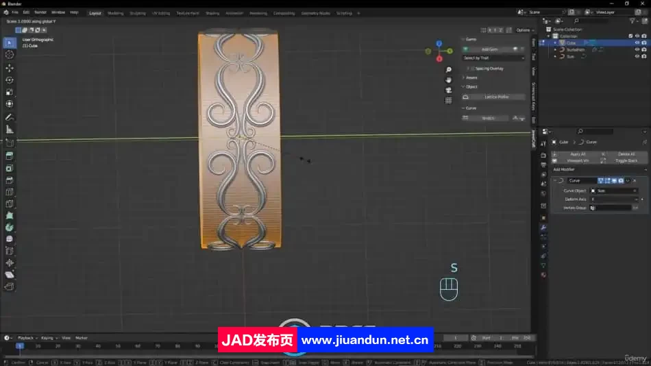 Blender珠宝产品制定设计雕刻工作流程视频教程 3D 第9张