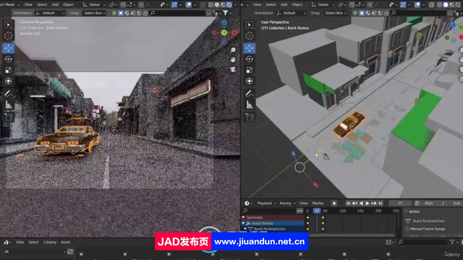 Blender复古写实汽车街道城市环境场景制作视频教程 3D 第7张