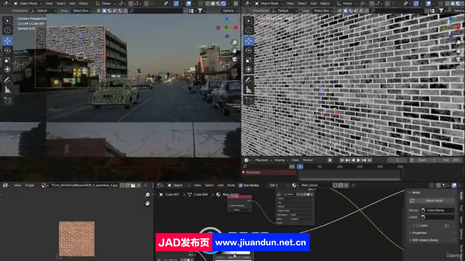 Blender复古写实汽车街道城市环境场景制作视频教程 3D 第10张