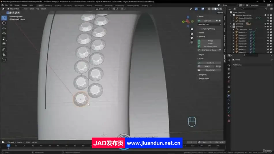 Blender珠宝产品制定设计雕刻工作流程视频教程 3D 第6张