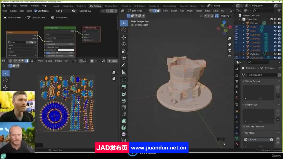 Blender城堡炮塔模型纹理绘制视频教程 3D 第5张