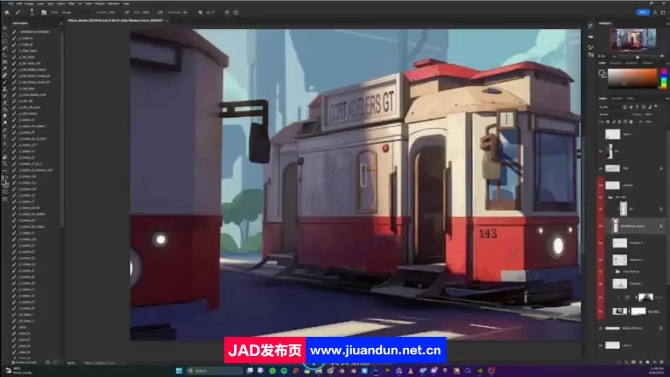 有轨电车从3D到2D数字绘画训练视频教程 3D 第5张