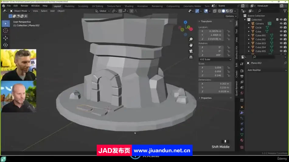 Blender城堡炮塔模型纹理绘制视频教程 3D 第3张