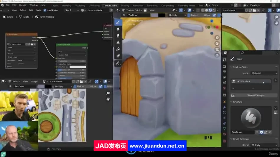 Blender城堡炮塔模型纹理绘制视频教程 3D 第8张