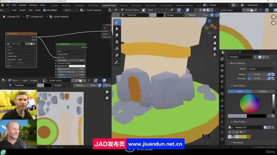 Blender城堡炮塔模型纹理绘制视频教程 3D 第6张