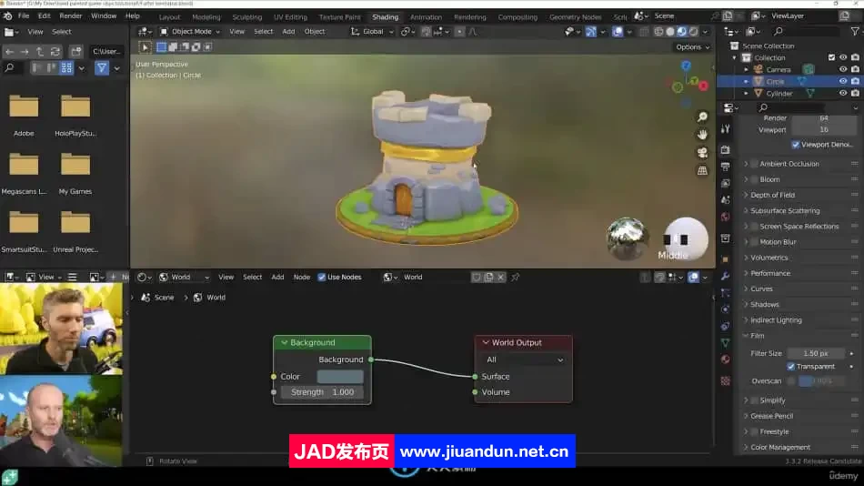 Blender城堡炮塔模型纹理绘制视频教程 3D 第9张