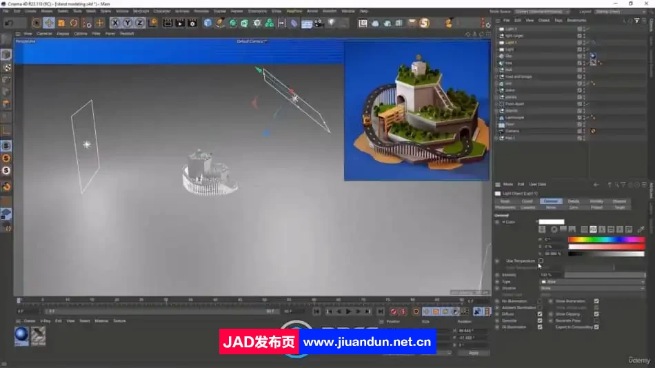 C4D迷你岛屿建模与动画制作视频教程 3D 第4张