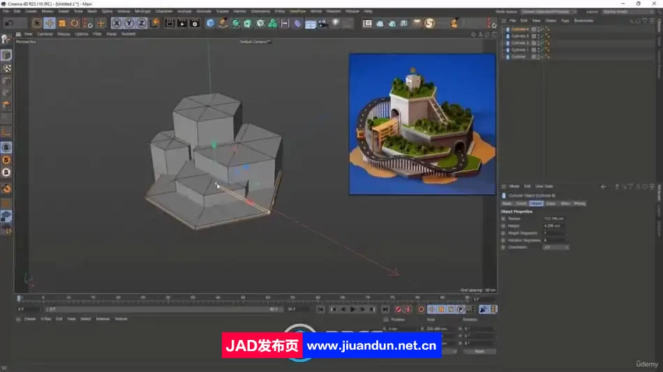 C4D迷你岛屿建模与动画制作视频教程 3D 第3张