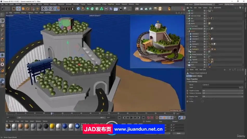 C4D迷你岛屿建模与动画制作视频教程 3D 第6张