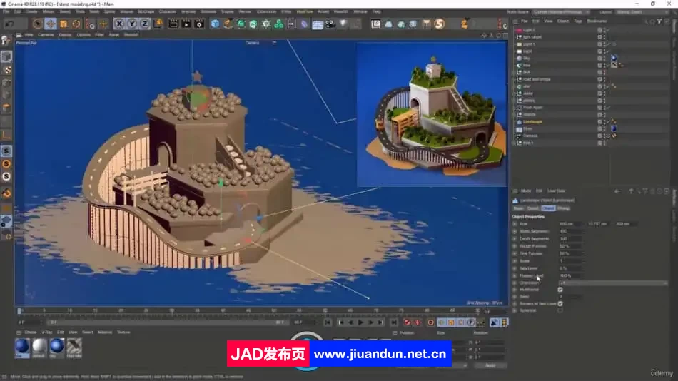 C4D迷你岛屿建模与动画制作视频教程 3D 第5张
